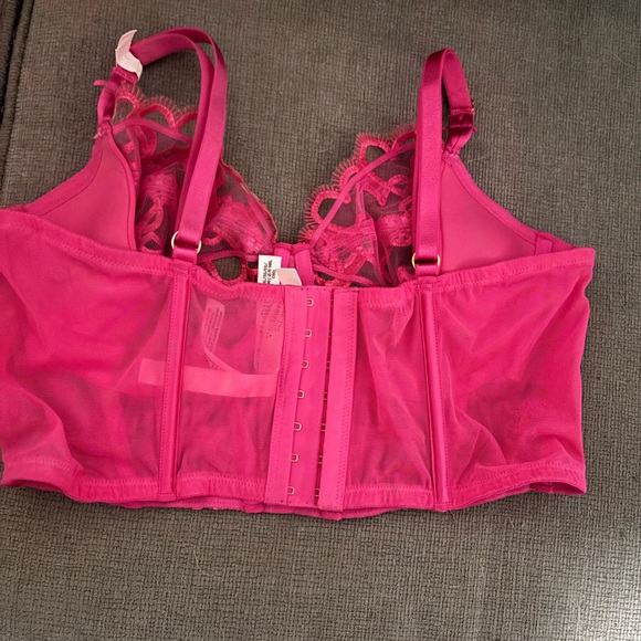 Victoria Secret Corset Bra in Pretty Satin Lace Mint Green or Pink. Brand New - Picture 7 of 10